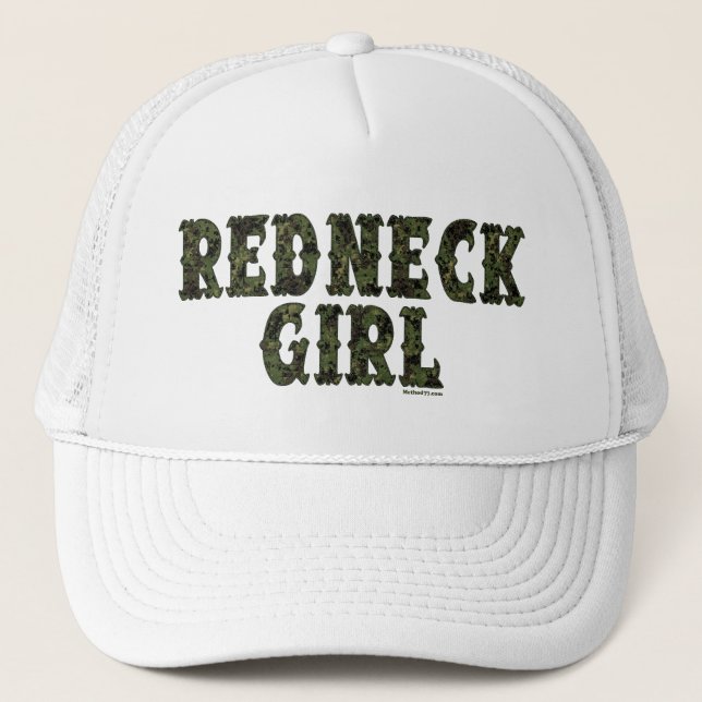 Redneck-Mädchen-Grün-Camouflage-Hüte Truckerkappe (Vorderseite)