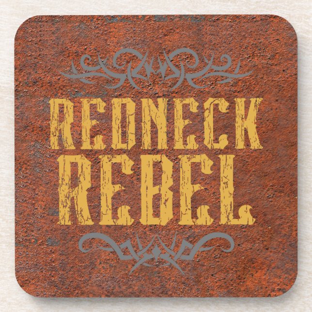 Redneck Rebel Grunge Rust Getränkeuntersetzer (Vorderseite)