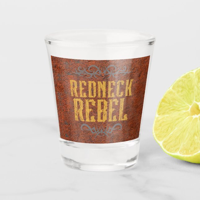 Redneck Rebel Grunge Rust Schnapsglas (Vorderseite)