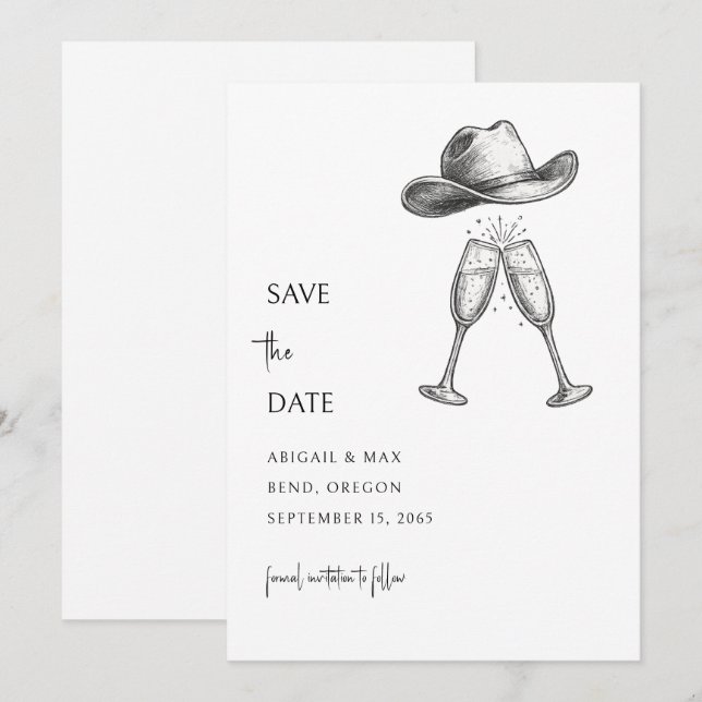 Redneck Wedding Save the Date (Vorne/Hinten)