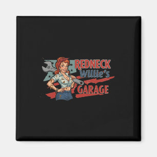 Redneck Willie's Garagenaufkleber Magnet