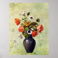 Redon - Anemonen und Pflaumen in einer Vase,