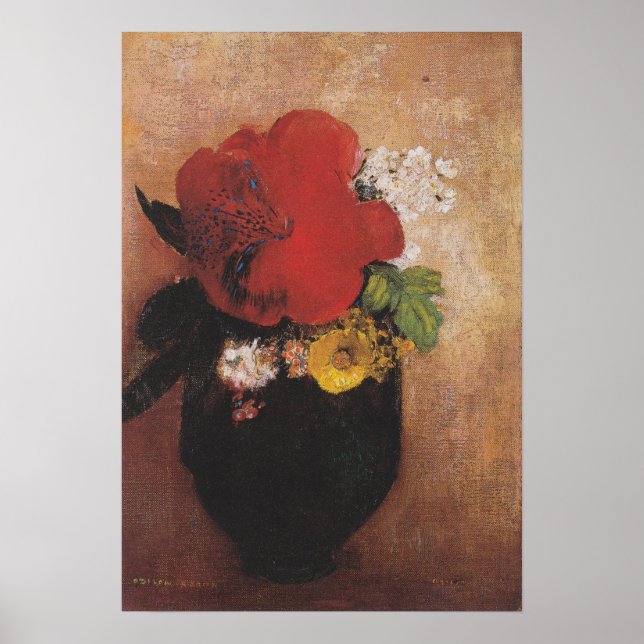 Redon - Der rote Mohn Poster (Vorne)