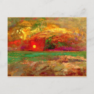 Redon - Der Sonnenuntergang Postkarte