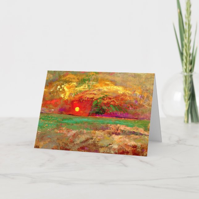 Redon - Sonnenuntergang, bunte Kunstwerke Karte (Vorderseite)