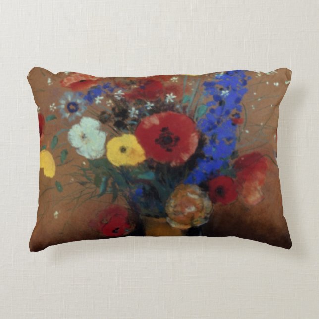 Redon: Wilde Blumen, C1912 Dekokissen (Vorderseite)