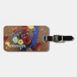 Redon: Wilde Blumen, C1912 Gepäckanhänger