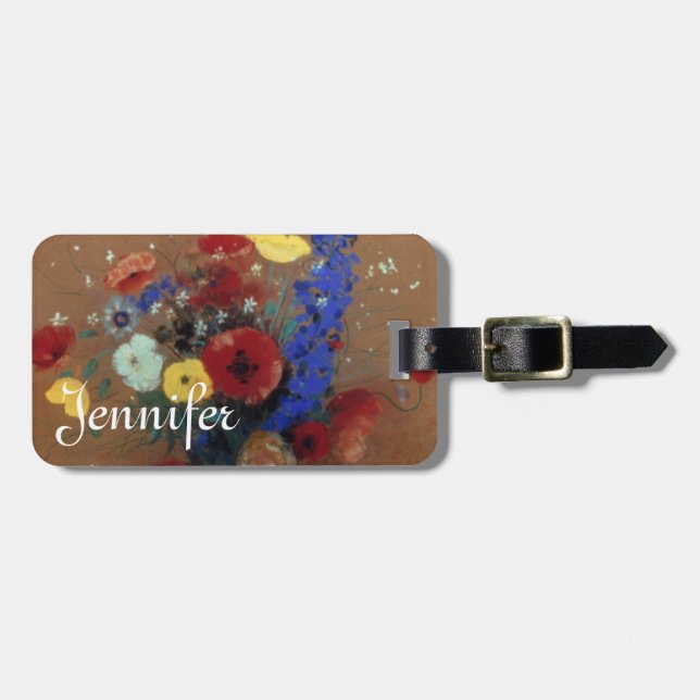 Redon: Wilde Blumen, C1912 Gepäckanhänger (Vorderseite horizontal)