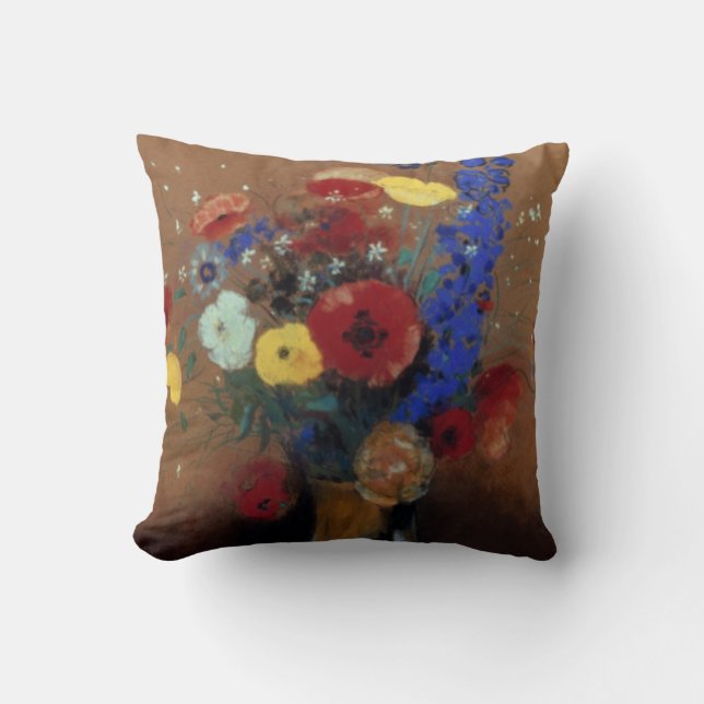 Redon: Wilde Blumen, C1912 Kissen (Vorderseite)