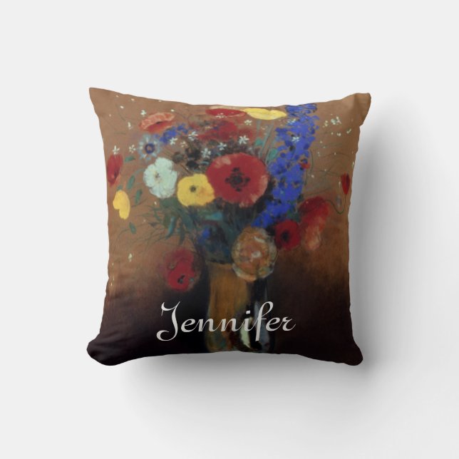 Redon: Wilde Blumen, C1912 Kissen (Vorderseite)