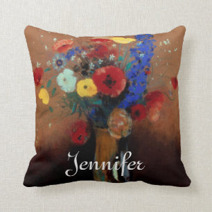 Redon: Wilde Blumen, C1912 Kissen