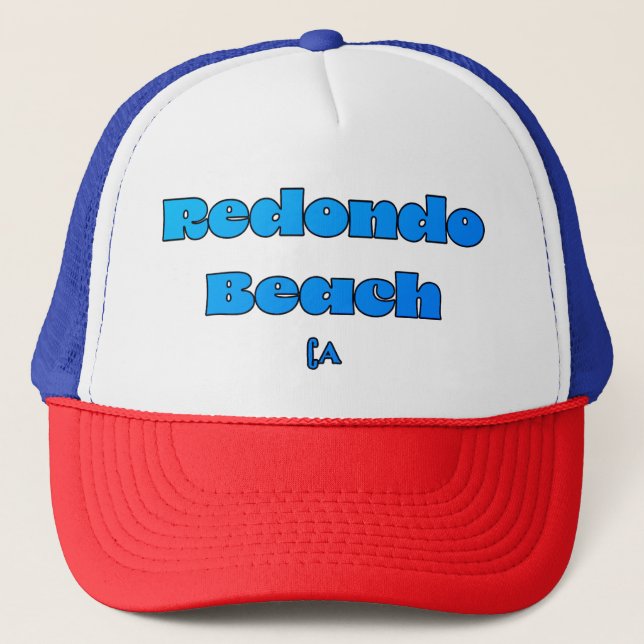 Redondo Beach CA Blue Truckerkappe (Vorderseite)