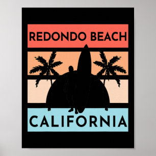 Redondo Beach Kalifornien Surfen Sommerurlaub Vint Poster
