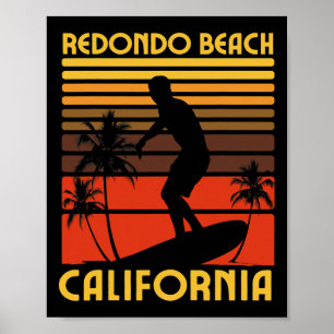 Redondo Beach Kalifornien Surfen Sommerurlaub Vint Poster