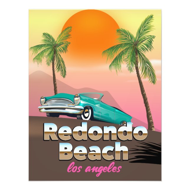 Redondo Beach LA Reiseplakat Fotodruck (Vorne)