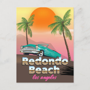 Redondo Beach LA Reiseplakat Postkarte