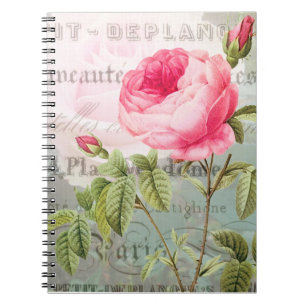Redoute Antique Rose French Shabby Notebook Notizblock