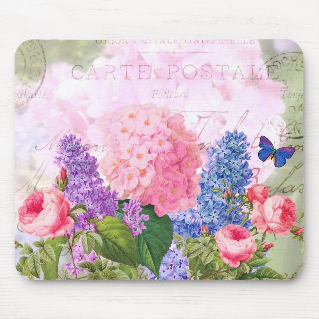 Redoute Blume Collage Mousepad (Vorne)