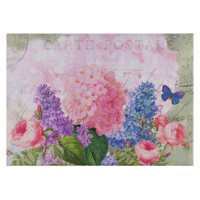 Redoute Blume Decorative Glaszuführung Schneidebrett (Vorderseite)