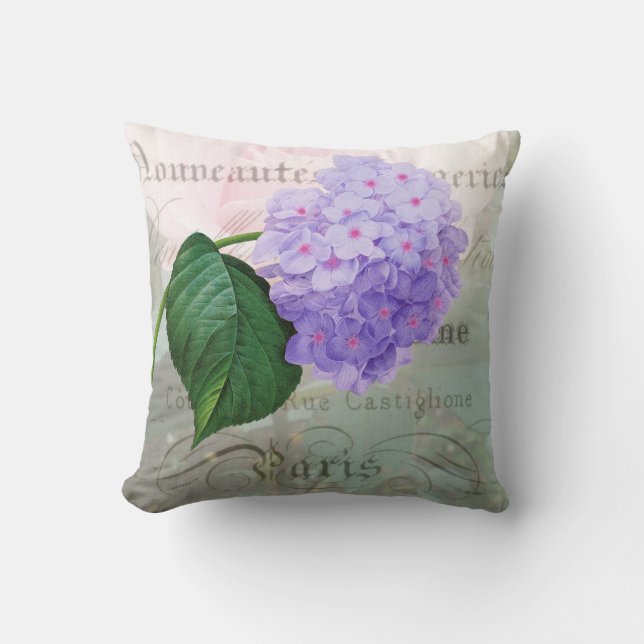 Redoute lila Hydrangeathrow-Kissen Kissen (Vorderseite)