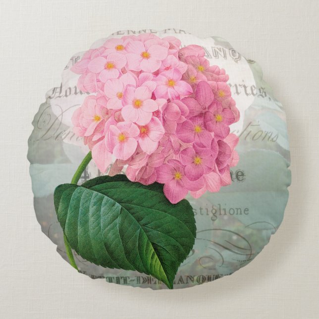 Redoute Pink Hydrangea Coussin pétal (Devant)