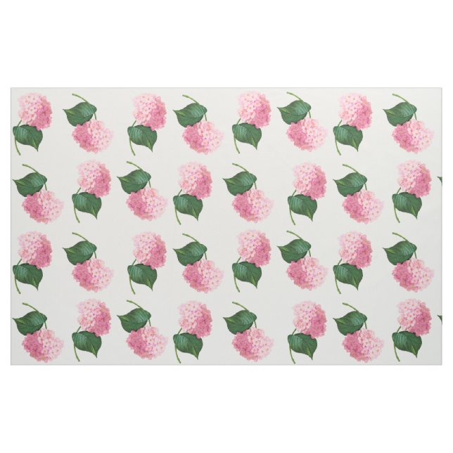 Redoute Pink Hydrangeas Combed Cotton Fabric Stoff (Yard (91,4 cm))