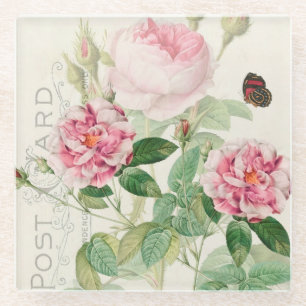 Redoute Pink Roses Blume Untersetzer