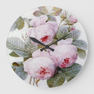 Redoute rosa Rosen-Wand-Uhr Große Wanduhr