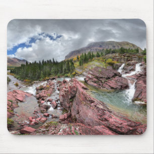 Redrock Falls - Glacier National Park Mousepad