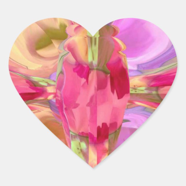 REDROSE Petal Crystal Design Herz-Aufkleber (Vorderseite)