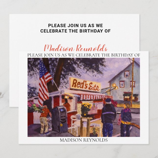 Red's Eats Lobster Shack Anniversaire Invitation (Devant / Derrière)