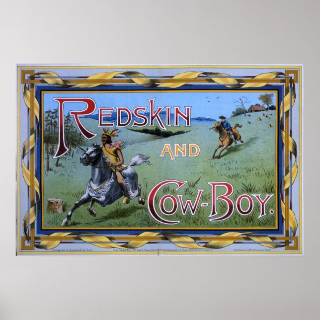 Redskin und Cowboy-Spiel 1897 Poster (Vorne)