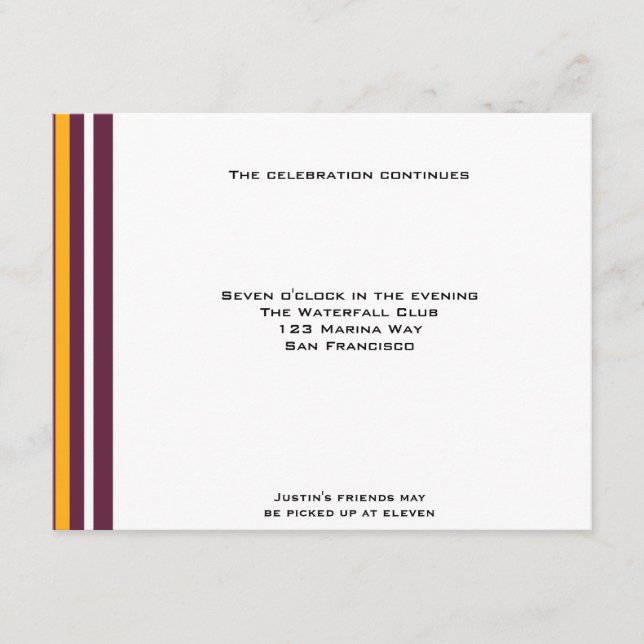 Redskins Football Sports Bar MitzvahEmpfang Begleitkarte (Vorderseite)