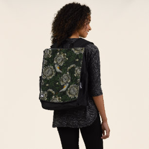 Redstarts in den Chrysanthemen in grün und weiß Rucksack