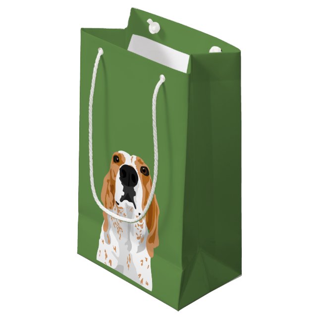 Redtick Coonhoundkopf-Geschenktasche Kleine Geschenktüte (Vorderseite Schrägansicht)