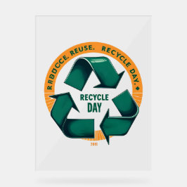 Reduce Reuse Recycle Eco Tee Acrylschild