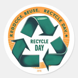 Reduce Reuse Recycle Eco Tee Runder Aufkleber