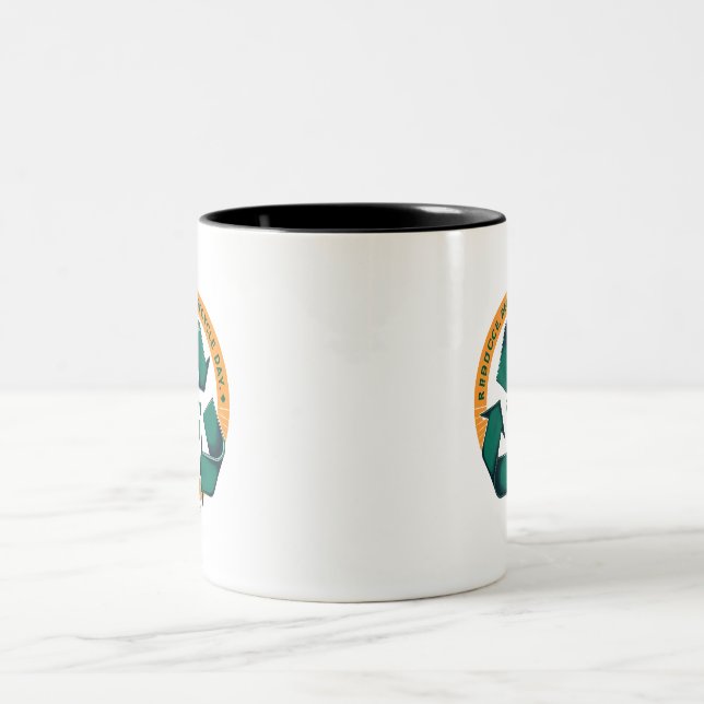 Reduce Reuse Recycle Eco Tee Zweifarbige Tasse (Mittel)