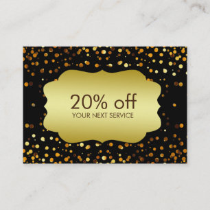 Réduction Cadeau de remise de carte de bon d'or de confettis