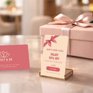 Réduction Carte de Beauté Minimaliste Rose Poussiéreuse Crèm