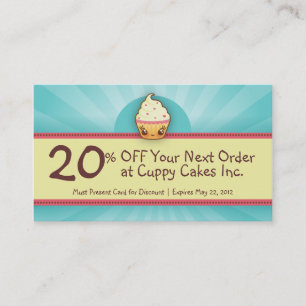 Réduction Carte de bon de CuppyCake