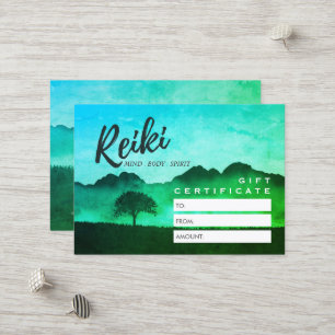 Réduction Carte de certificat-cadeau Reiki Master Yoga Instr