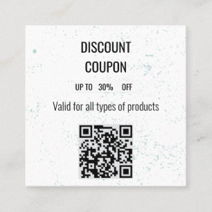 Réduction Carte de rabais minimaliste à la menthe avec