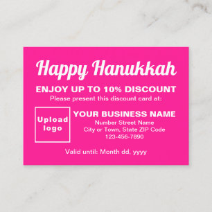 Réduction Carte de Remise Rose Hanukkah Entreprise