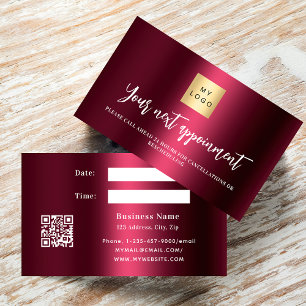 Réduction Carte de rendez-vous du logo d'entreprise de la Bo