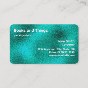 Réduction Carte de visite à huile Turquoise métallique textu