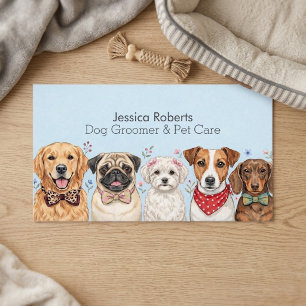 Réduction Carte de visite florale pour toiletteur pour chien