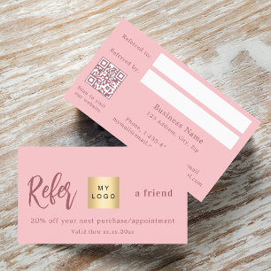 Réduction Code qr rose carte de référence du logo de l'entre
