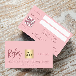 Réduction Code qr rose carte de référence du logo de l'entre