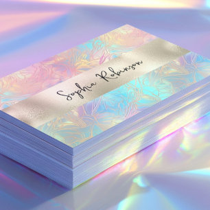 Réduction Élégant Iridescente et Carte de visite Pearl Foil